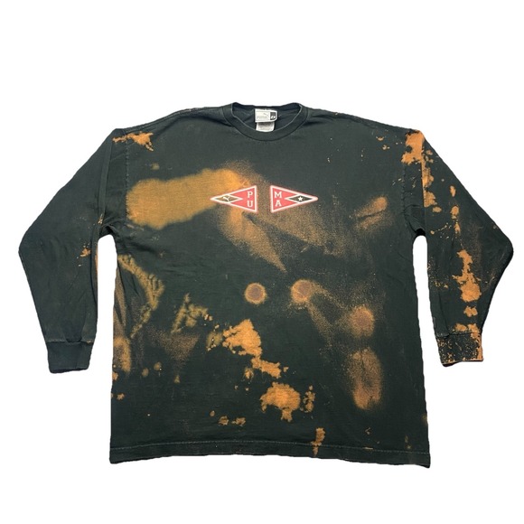 Puma Other - PUMA Long Sleeve T-shirt Mens XXL Black Acid Wash Bleach Distressed